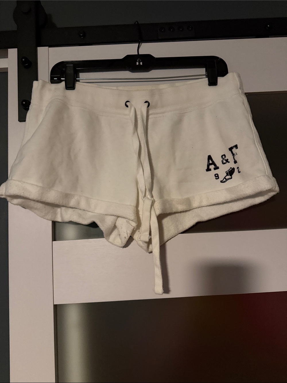 Abercrombie & Fitch Cream Terry Drawstring Women's Athletic Shorts